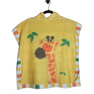 Flapjackkids Kids Poncho Swim Cover Up Giraffe Zebra Reversible Hooded